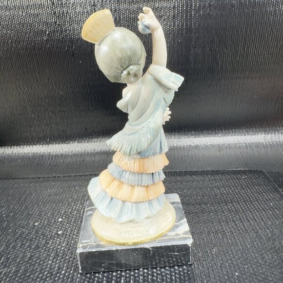 Simonelli Fontanini Carrara Marble Base Depose Italy Figurine Flamingo Dancer - Picture 6 of 9